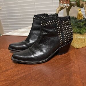 Liberty Black Yetta black leather Studded Ankle Boots
